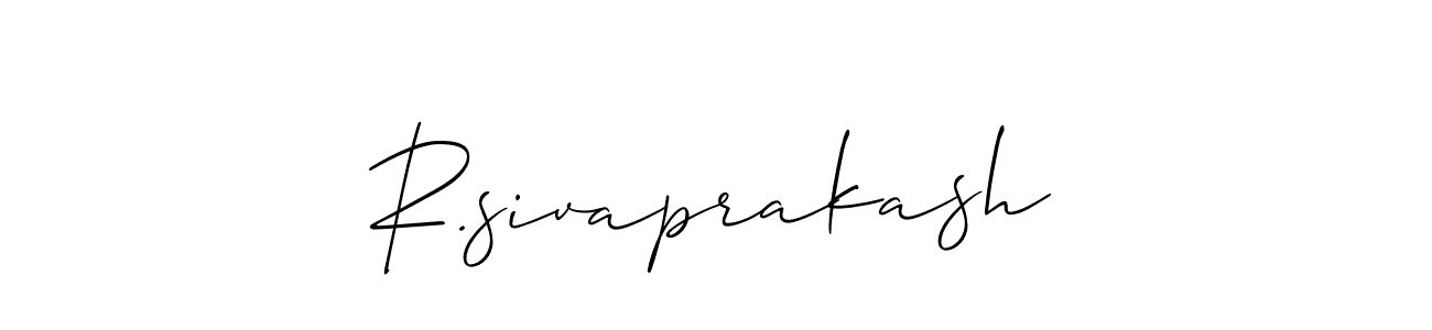 This is the best signature style for the R.sivaprakash name. Also you like these signature font (Allison_Script). Mix name signature. R.sivaprakash signature style 2 images and pictures png