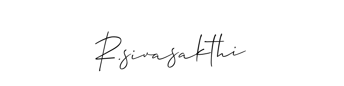 Design your own signature with our free online signature maker. With this signature software, you can create a handwritten (Allison_Script) signature for name R.sivasakthi. R.sivasakthi signature style 2 images and pictures png