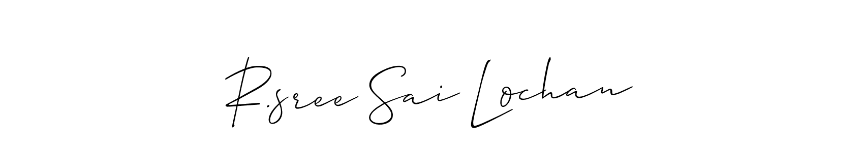 Create a beautiful signature design for name R.sree Sai Lochan. With this signature (Allison_Script) fonts, you can make a handwritten signature for free. R.sree Sai Lochan signature style 2 images and pictures png