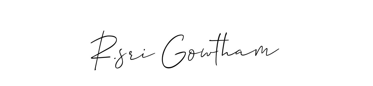 Also You can easily find your signature by using the search form. We will create R.sri Gowtham name handwritten signature images for you free of cost using Allison_Script sign style. R.sri Gowtham signature style 2 images and pictures png