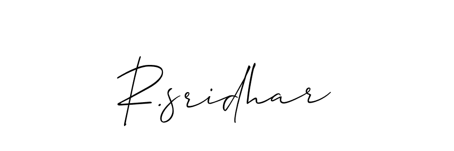 It looks lik you need a new signature style for name R.sridhar. Design unique handwritten (Allison_Script) signature with our free signature maker in just a few clicks. R.sridhar signature style 2 images and pictures png