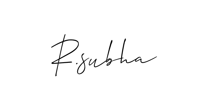 Best and Professional Signature Style for R.subha. Allison_Script Best Signature Style Collection. R.subha signature style 2 images and pictures png