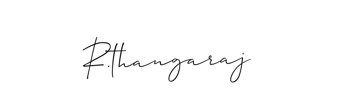 The best way (Allison_Script) to make a short signature is to pick only two or three words in your name. The name R.thangaraj include a total of six letters. For converting this name. R.thangaraj signature style 2 images and pictures png