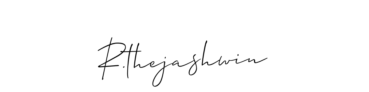 How to make R.thejashwin name signature. Use Allison_Script style for creating short signs online. This is the latest handwritten sign. R.thejashwin signature style 2 images and pictures png