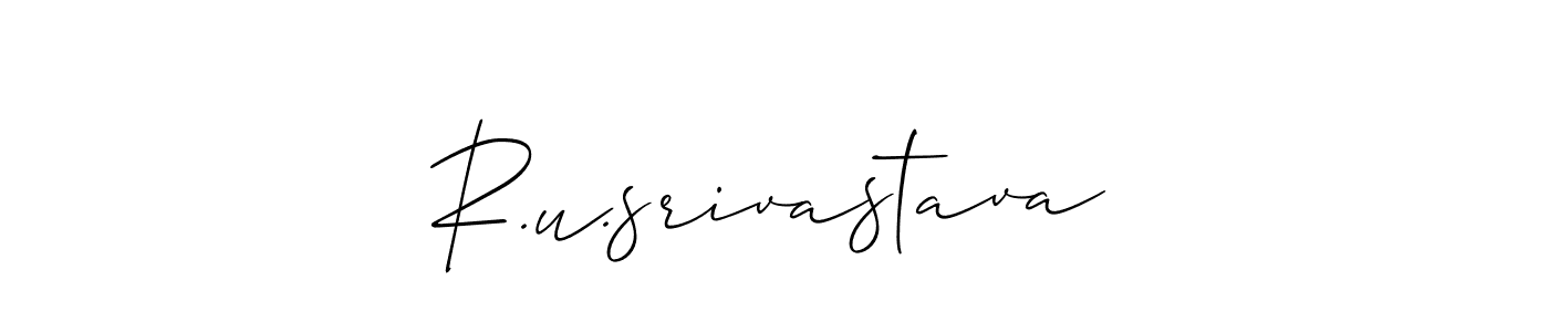 Make a beautiful signature design for name R.u.srivastava. With this signature (Allison_Script) style, you can create a handwritten signature for free. R.u.srivastava signature style 2 images and pictures png