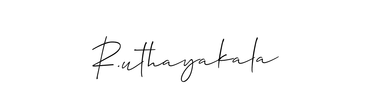 How to make R.uthayakala signature? Allison_Script is a professional autograph style. Create handwritten signature for R.uthayakala name. R.uthayakala signature style 2 images and pictures png