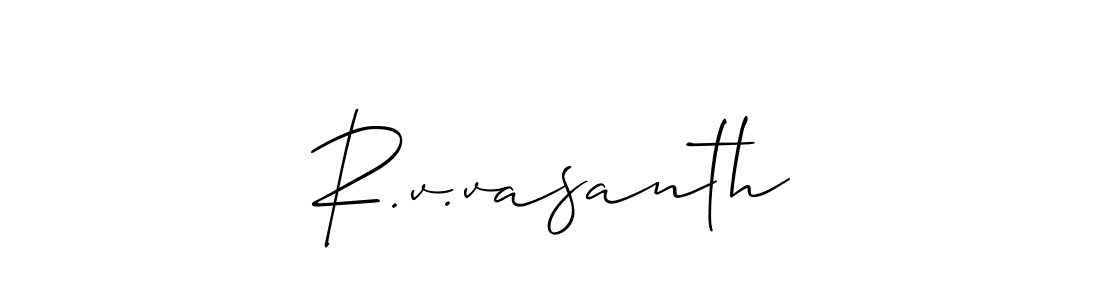 Create a beautiful signature design for name R.v.vasanth. With this signature (Allison_Script) fonts, you can make a handwritten signature for free. R.v.vasanth signature style 2 images and pictures png