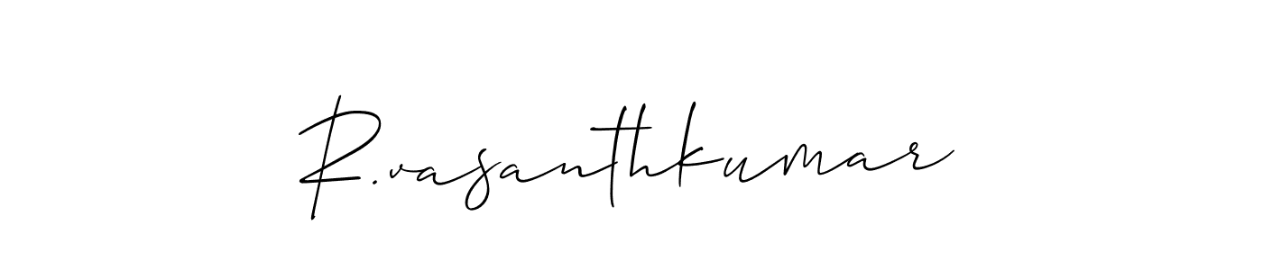 Similarly Allison_Script is the best handwritten signature design. Signature creator online .You can use it as an online autograph creator for name R.vasanthkumar. R.vasanthkumar signature style 2 images and pictures png