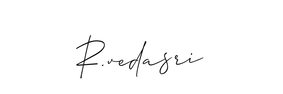 Design your own signature with our free online signature maker. With this signature software, you can create a handwritten (Allison_Script) signature for name R.vedasri. R.vedasri signature style 2 images and pictures png