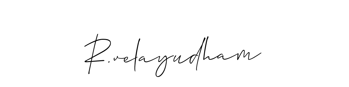 Make a beautiful signature design for name R.velayudham. With this signature (Allison_Script) style, you can create a handwritten signature for free. R.velayudham signature style 2 images and pictures png