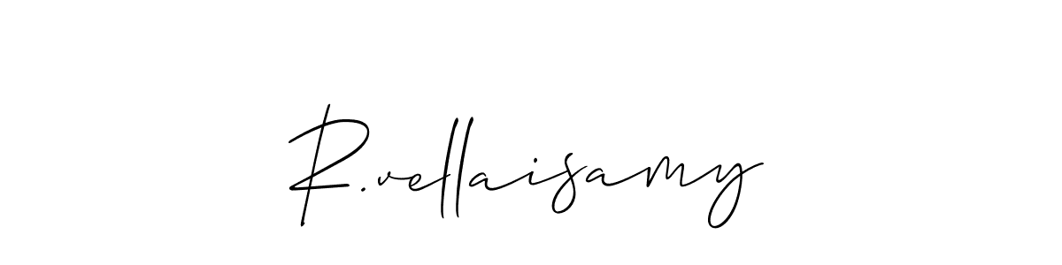 The best way (Allison_Script) to make a short signature is to pick only two or three words in your name. The name R.vellaisamy include a total of six letters. For converting this name. R.vellaisamy signature style 2 images and pictures png