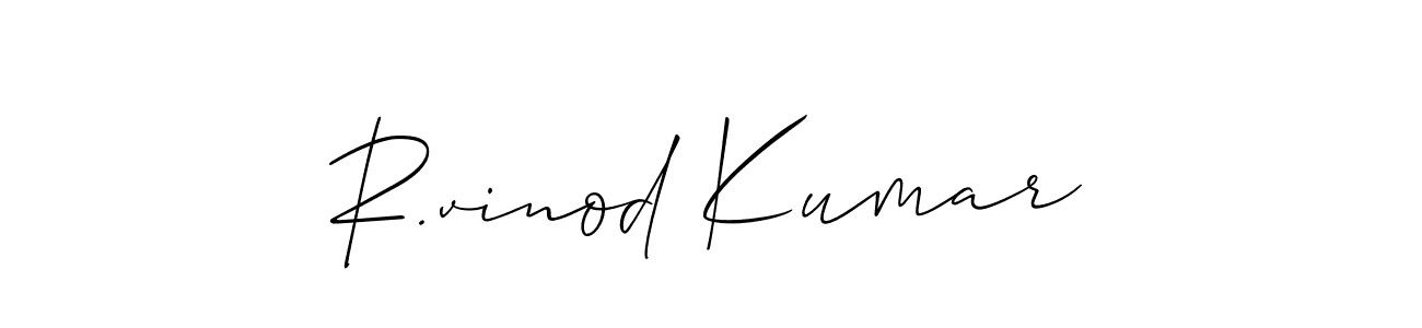 Use a signature maker to create a handwritten signature online. With this signature software, you can design (Allison_Script) your own signature for name R.vinod Kumar. R.vinod Kumar signature style 2 images and pictures png