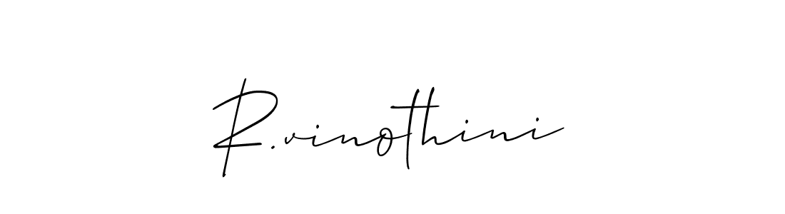 Also we have R.vinothini name is the best signature style. Create professional handwritten signature collection using Allison_Script autograph style. R.vinothini signature style 2 images and pictures png
