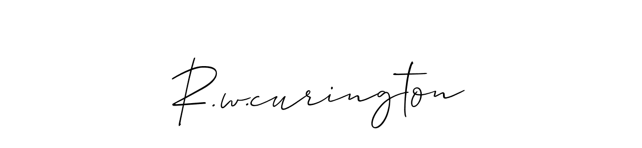 Also we have R.w.curington name is the best signature style. Create professional handwritten signature collection using Allison_Script autograph style. R.w.curington signature style 2 images and pictures png