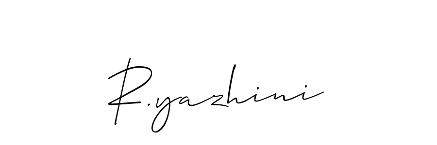 How to make R.yazhini name signature. Use Allison_Script style for creating short signs online. This is the latest handwritten sign. R.yazhini signature style 2 images and pictures png