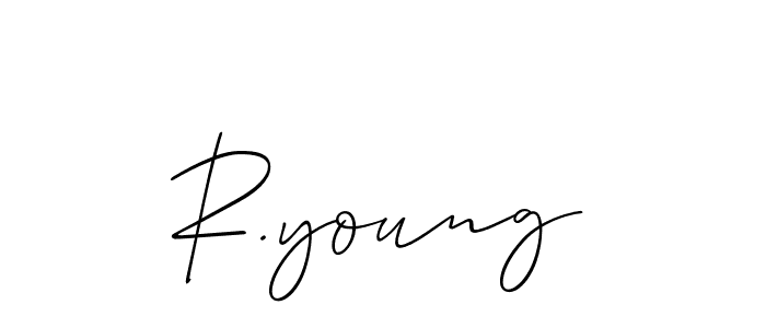 The best way (Allison_Script) to make a short signature is to pick only two or three words in your name. The name R.young include a total of six letters. For converting this name. R.young signature style 2 images and pictures png