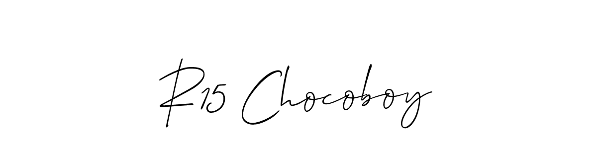 Also we have R15 Chocoboy name is the best signature style. Create professional handwritten signature collection using Allison_Script autograph style. R15 Chocoboy signature style 2 images and pictures png