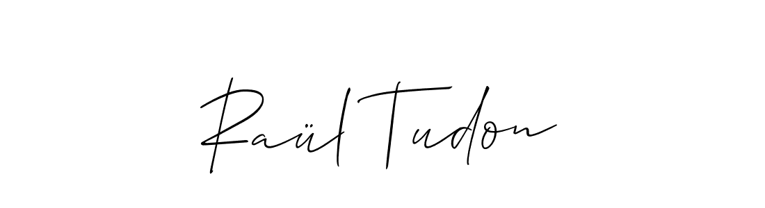 You should practise on your own different ways (Allison_Script) to write your name (Raül Tudon) in signature. don't let someone else do it for you. Raül Tudon signature style 2 images and pictures png