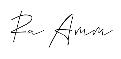 Discover how Ra Amm looks in an executive cursive font (Allison_Script). Perfect for legal documents, invoices, and certificates. Ra Amm signature style 2 images and pictures png