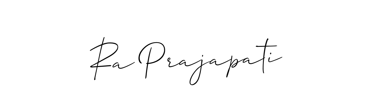Use a signature maker to create a handwritten signature online. With this signature software, you can design (Allison_Script) your own signature for name Ra Prajapati. Ra Prajapati signature style 2 images and pictures png