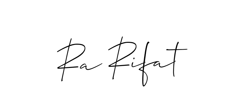 Similarly Allison_Script is the best handwritten signature design. Signature creator online .You can use it as an online autograph creator for name Ra Rifat. Ra Rifat signature style 2 images and pictures png