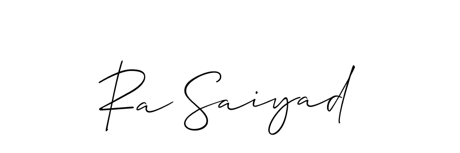 How to make Ra Saiyad signature? Allison_Script is a professional autograph style. Create handwritten signature for Ra Saiyad name. Ra Saiyad signature style 2 images and pictures png