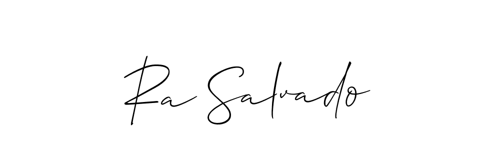 Ra Salvado stylish signature style. Best Handwritten Sign (Allison_Script) for my name. Handwritten Signature Collection Ideas for my name Ra Salvado. Ra Salvado signature style 2 images and pictures png