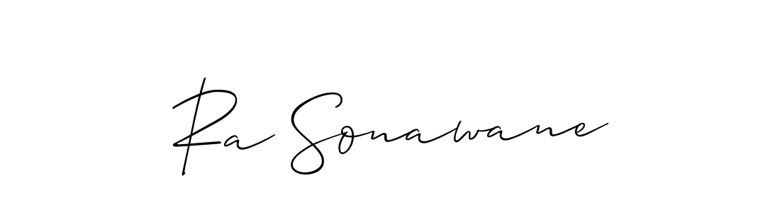 Also You can easily find your signature by using the search form. We will create Ra Sonawane name handwritten signature images for you free of cost using Allison_Script sign style. Ra Sonawane signature style 2 images and pictures png