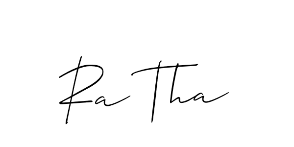 Also You can easily find your signature by using the search form. We will create Ra Tha name handwritten signature images for you free of cost using Allison_Script sign style. Ra Tha signature style 2 images and pictures png