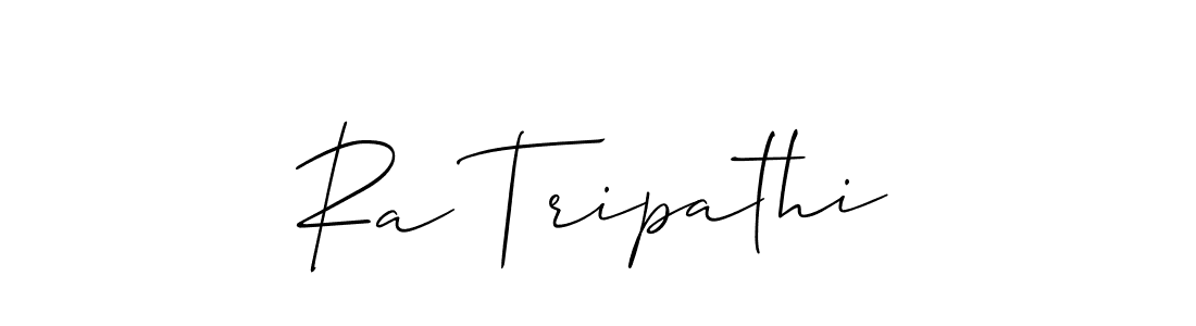 How to make Ra Tripathi name signature. Use Allison_Script style for creating short signs online. This is the latest handwritten sign. Ra Tripathi signature style 2 images and pictures png