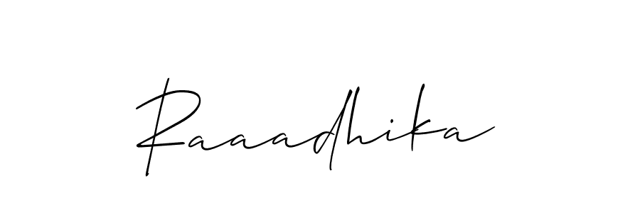 How to make Raaadhika name signature. Use Allison_Script style for creating short signs online. This is the latest handwritten sign. Raaadhika signature style 2 images and pictures png