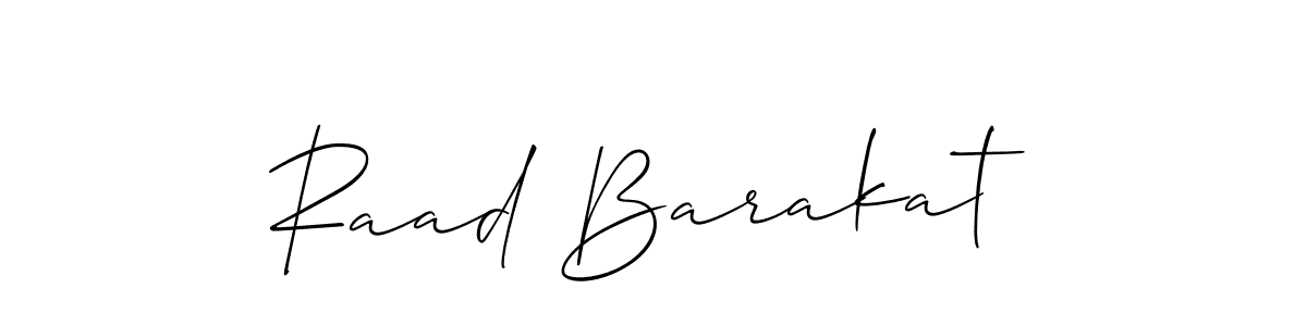 Raad Barakat stylish signature style. Best Handwritten Sign (Allison_Script) for my name. Handwritten Signature Collection Ideas for my name Raad Barakat. Raad Barakat signature style 2 images and pictures png