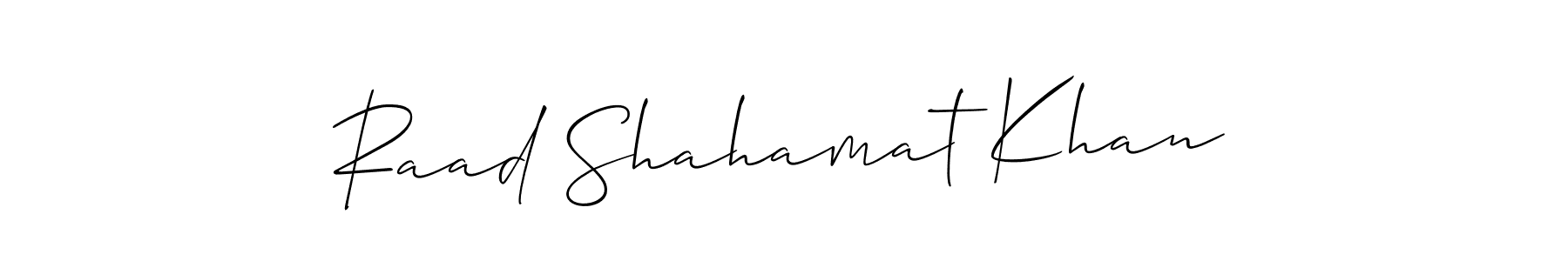 Also we have Raad Shahamat Khan name is the best signature style. Create professional handwritten signature collection using Allison_Script autograph style. Raad Shahamat Khan signature style 2 images and pictures png