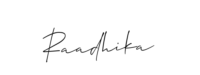 Once you've used our free online signature maker to create your best signature Allison_Script style, it's time to enjoy all of the benefits that Raadhika name signing documents. Raadhika signature style 2 images and pictures png