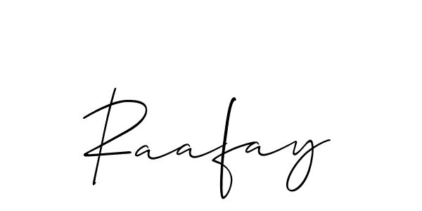 Raafay stylish signature style. Best Handwritten Sign (Allison_Script) for my name. Handwritten Signature Collection Ideas for my name Raafay. Raafay signature style 2 images and pictures png