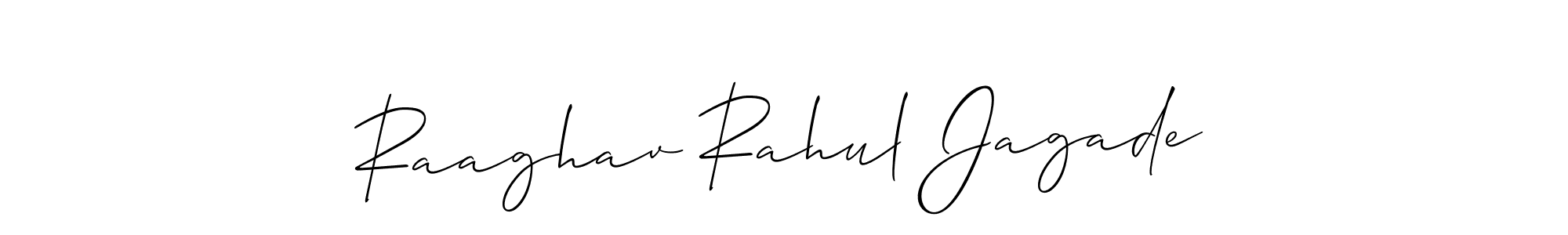 Create a beautiful signature design for name Raaghav Rahul Jagade. With this signature (Allison_Script) fonts, you can make a handwritten signature for free. Raaghav Rahul Jagade signature style 2 images and pictures png