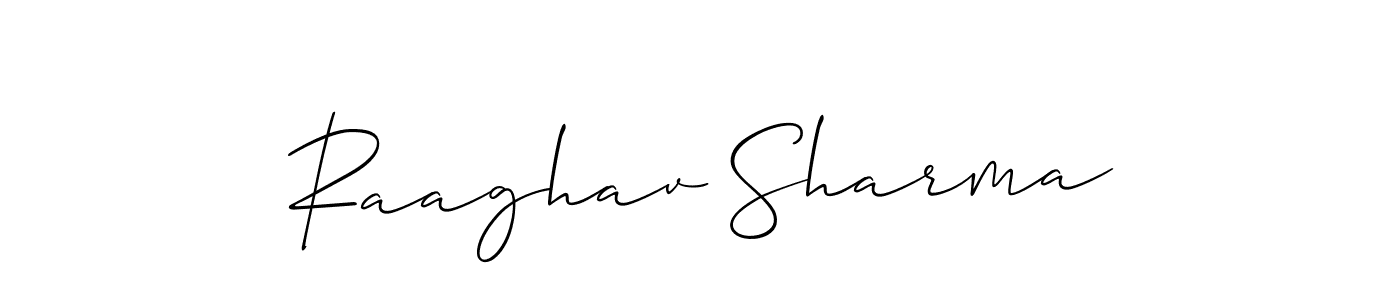 Raaghav Sharma stylish signature style. Best Handwritten Sign (Allison_Script) for my name. Handwritten Signature Collection Ideas for my name Raaghav Sharma. Raaghav Sharma signature style 2 images and pictures png