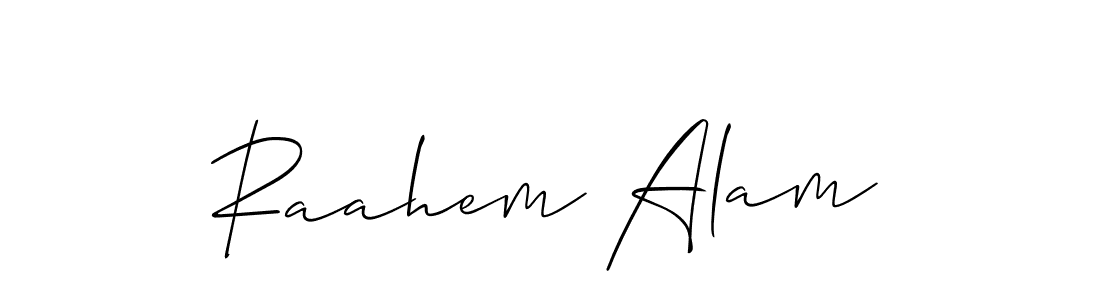 The best way (Allison_Script) to make a short signature is to pick only two or three words in your name. The name Raahem Alam include a total of six letters. For converting this name. Raahem Alam signature style 2 images and pictures png