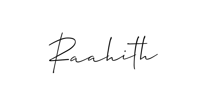 Create a beautiful signature design for name Raahith. With this signature (Allison_Script) fonts, you can make a handwritten signature for free. Raahith signature style 2 images and pictures png