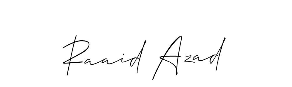 Make a beautiful signature design for name Raaid Azad. With this signature (Allison_Script) style, you can create a handwritten signature for free. Raaid Azad signature style 2 images and pictures png