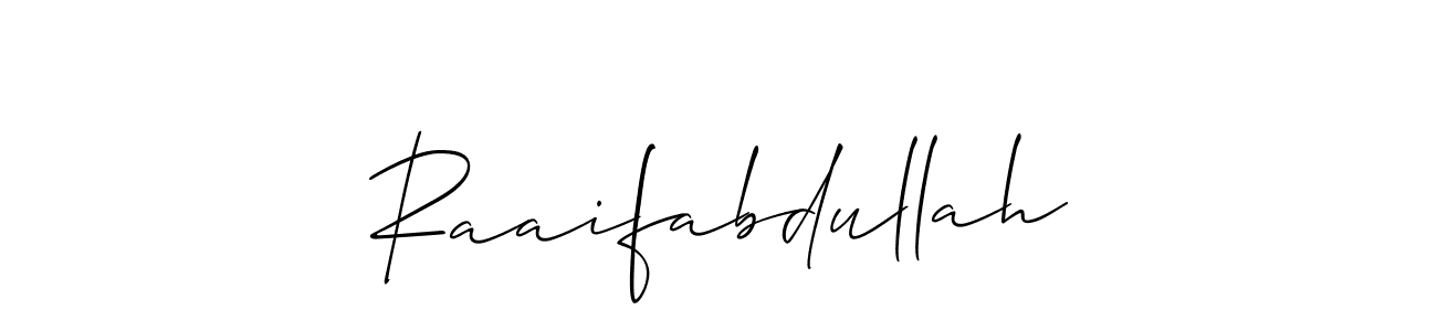 How to make Raaifabdullah signature? Allison_Script is a professional autograph style. Create handwritten signature for Raaifabdullah name. Raaifabdullah signature style 2 images and pictures png