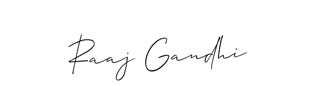 How to make Raaj Gandhi signature? Allison_Script is a professional autograph style. Create handwritten signature for Raaj Gandhi name. Raaj Gandhi signature style 2 images and pictures png