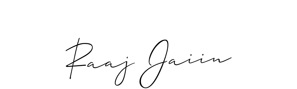How to make Raaj Jaiin signature? Allison_Script is a professional autograph style. Create handwritten signature for Raaj Jaiin name. Raaj Jaiin signature style 2 images and pictures png