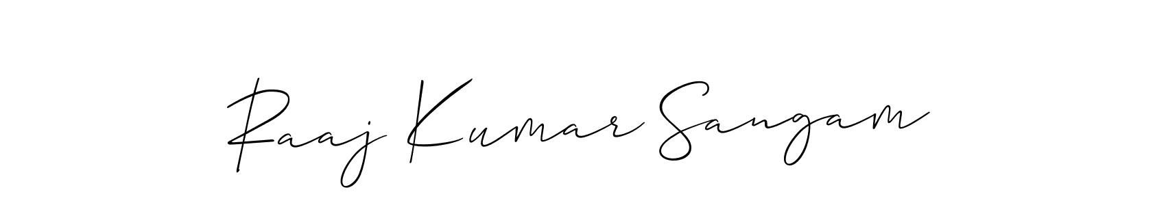 Create a beautiful signature design for name Raaj Kumar Sangam. With this signature (Allison_Script) fonts, you can make a handwritten signature for free. Raaj Kumar Sangam signature style 2 images and pictures png