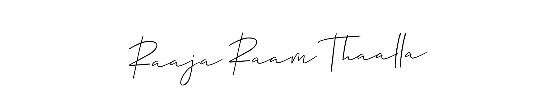 Similarly Allison_Script is the best handwritten signature design. Signature creator online .You can use it as an online autograph creator for name Raaja Raam Thaalla. Raaja Raam Thaalla signature style 2 images and pictures png