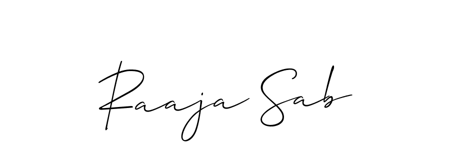 It looks lik you need a new signature style for name Raaja Sab. Design unique handwritten (Allison_Script) signature with our free signature maker in just a few clicks. Raaja Sab signature style 2 images and pictures png