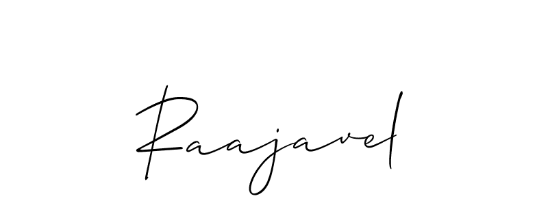 Use a signature maker to create a handwritten signature online. With this signature software, you can design (Allison_Script) your own signature for name Raajavel. Raajavel signature style 2 images and pictures png