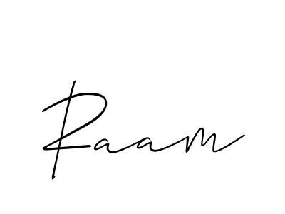 Design your own signature with our free online signature maker. With this signature software, you can create a handwritten (Allison_Script) signature for name Raam. Raam signature style 2 images and pictures png