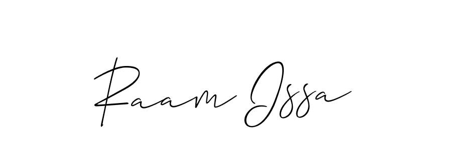 Make a short Raam Issa signature style. Manage your documents anywhere anytime using Allison_Script. Create and add eSignatures, submit forms, share and send files easily. Raam Issa signature style 2 images and pictures png