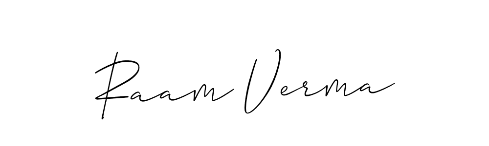Design your own signature with our free online signature maker. With this signature software, you can create a handwritten (Allison_Script) signature for name Raam Verma. Raam Verma signature style 2 images and pictures png